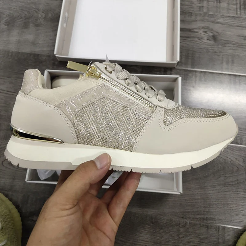 

Brand Sneakers Women Breathable Shoes New Design 2020 Casual Platform Wedge Fashion Sneaker With Zipper Easy to Wear