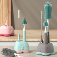 new product with base silicone baby bottle pacifier brush cup cleaner baby bottle 360 degree rotating brush set