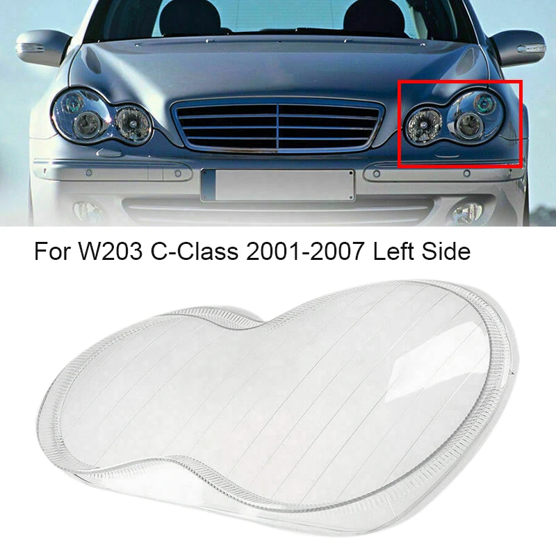 

Car Front Left Headlight Clear Lens Lampshade Shell Cover for Mercedes Benz 2001-2007 W203 C-Class C180 200 230 260 280