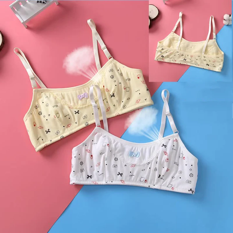 

7-12 years old new spot underwear girl models development period girls no steel ring small vest thin cotton student tube top sli