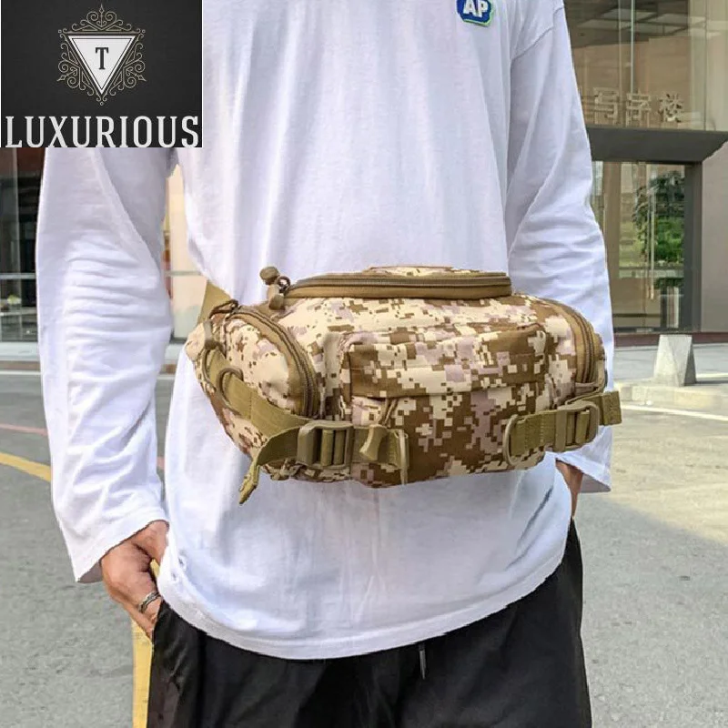 

High Quality Wear-resistant Nylon Men Waist Pack Casual Multiple Pockets Travel Storage Crossbody Bags Male Camouflage Chest Bag