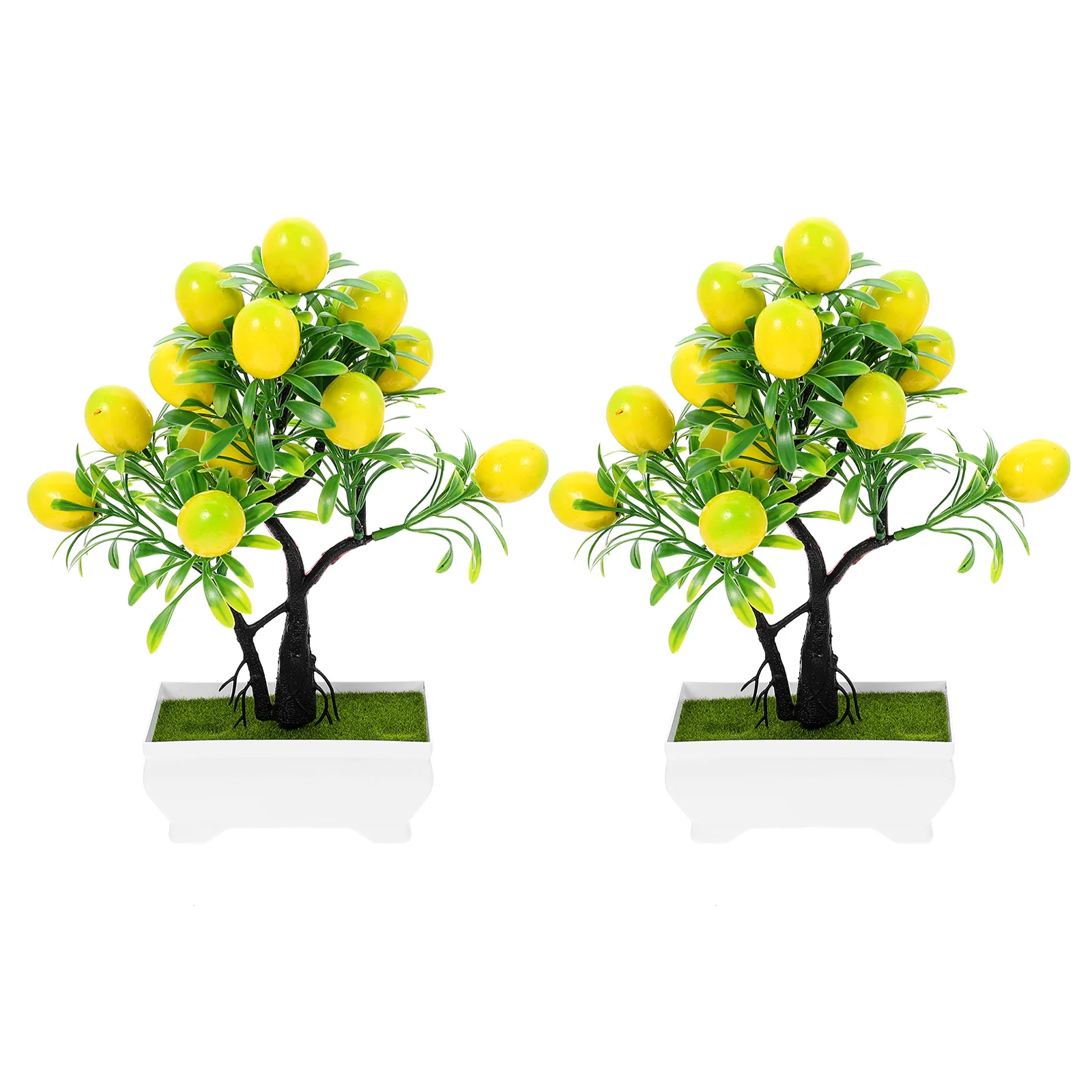 

Lemon Tree Artificial Fake Pottedfruit Bonsaimini Faux Greenery Fruits Green Small Desktop Flower Party Decoration Ornament