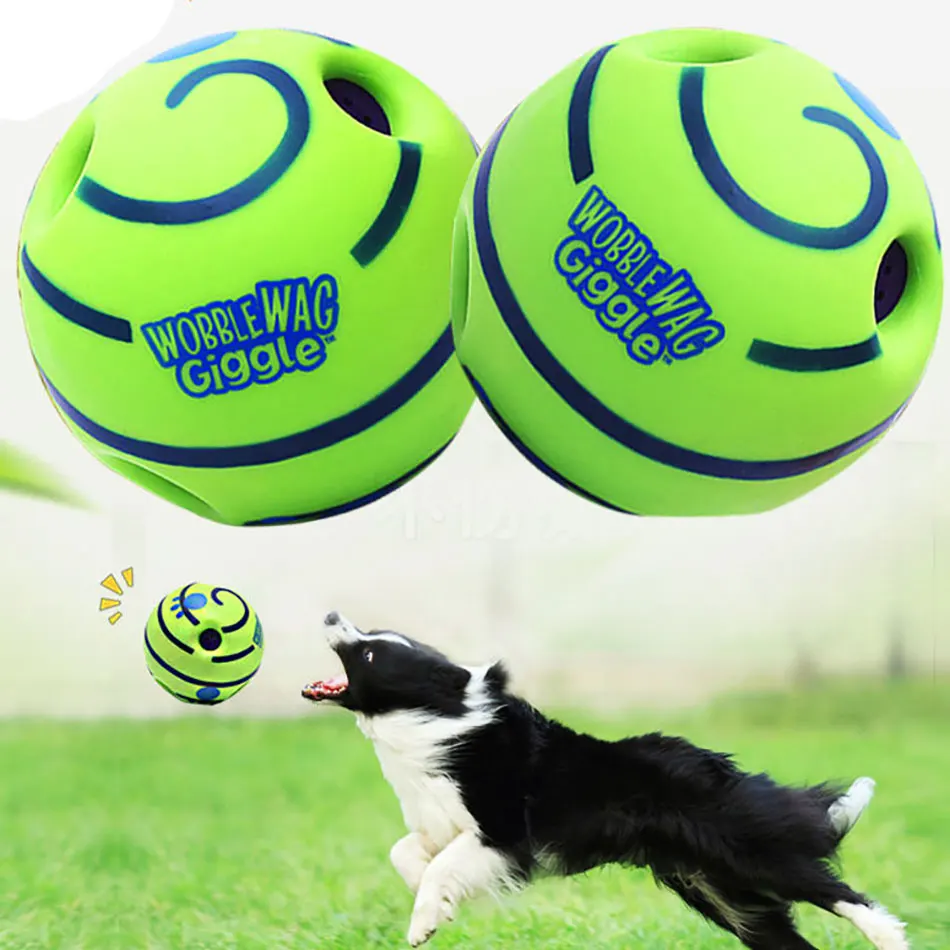 

Dog Ball Toy Wobble Wag Giggle Interactive Pet Chew Toy For Small Medium Large Dog Play Game Training Rolling Ball Sound Funny