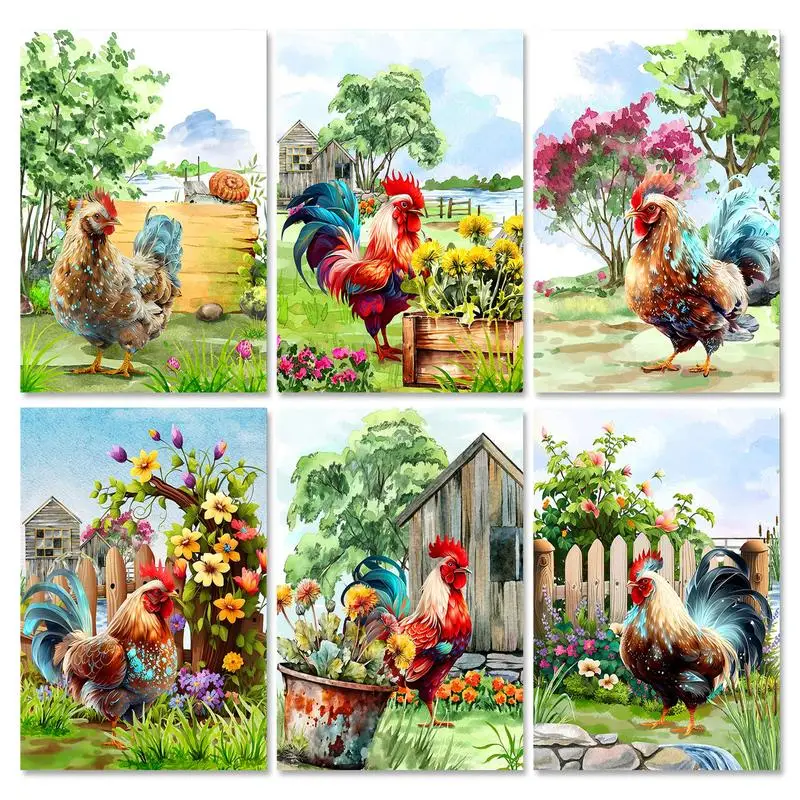 

GATYZTORY Diy Paint By Number For Adults Canvas Rooster Animals Kits Acrylic Painting By Numbers For Wall Home Decor With Frame