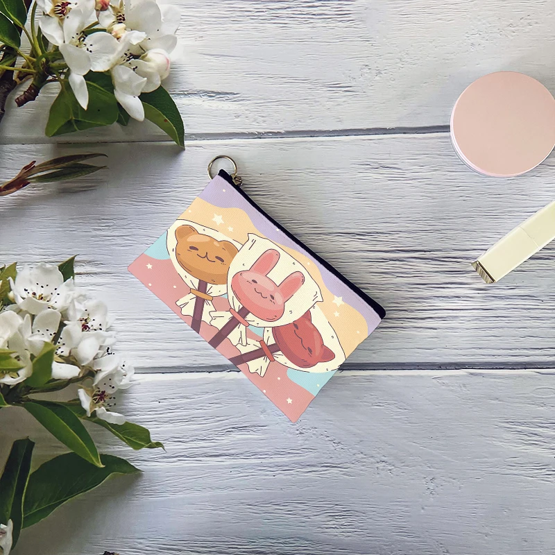 Модная женская сумка для монет милая мультяшная девушка Портативная на молнии