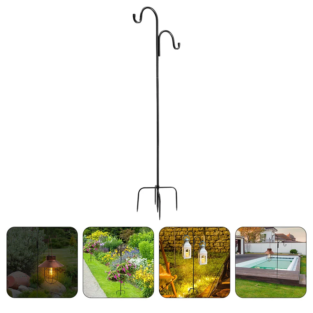 

Shepherd Hook Yard Streetlamp Hangers Iron Ground Metal Plants Hanging Outdoor Planters Light Bird Feeder