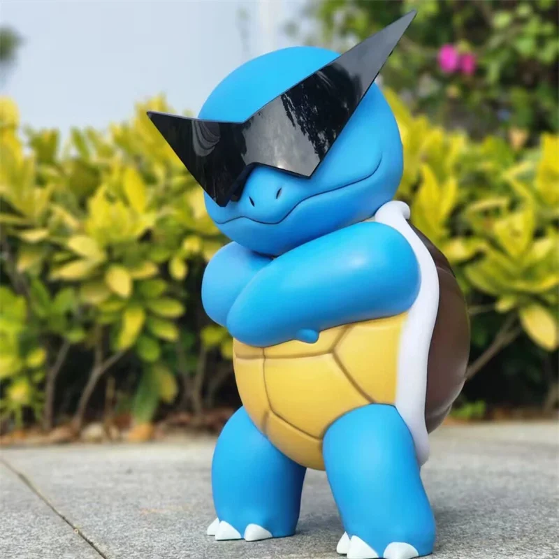 Фото 35 см Pokemon Squirtle Wear солнцезащитные очки фигурку ПВХ модель GK Коллекционное украшение для офиса и рабочего стола детский подарок на день рождения №1