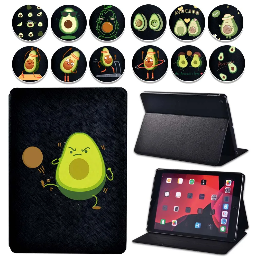 

Case for Apple Ipad 2020 8th Generation Anti-fall Funda Pu Leather Tablet Case for Ipad 8 2020 8th 10.2inch with Avocado Pattern
