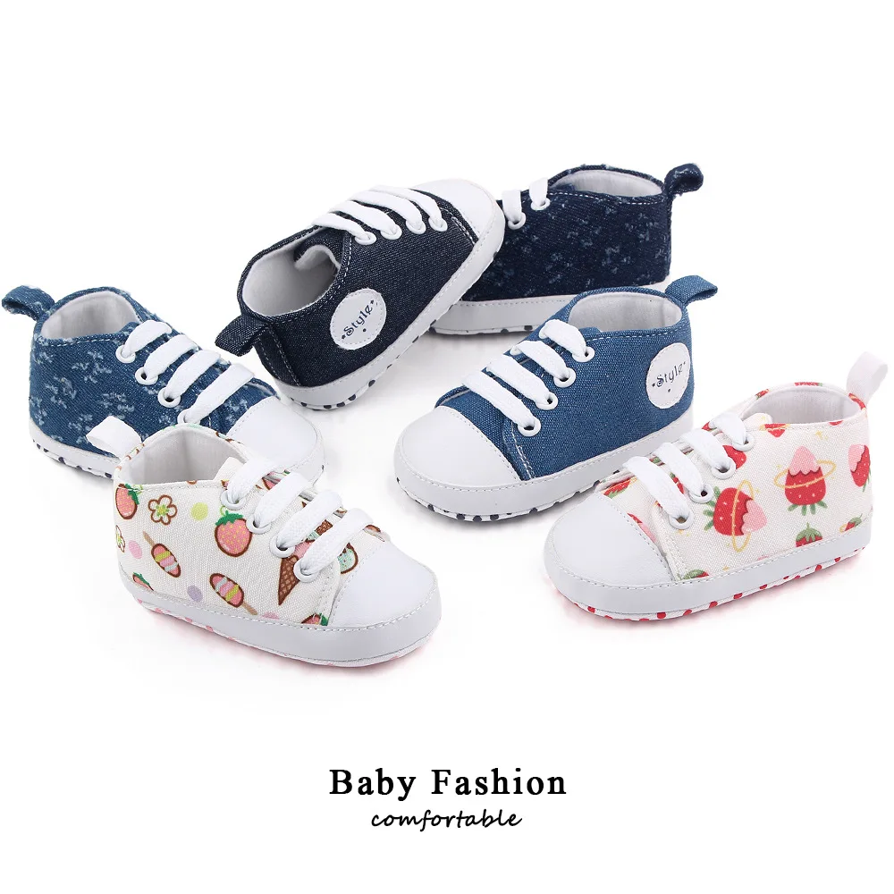 

Baby Canvas Sneakers Newborn Sports Baby Boys Girls First Walkers Shoes Infant Toddler Anti-slip Baby Shoes 0-18M