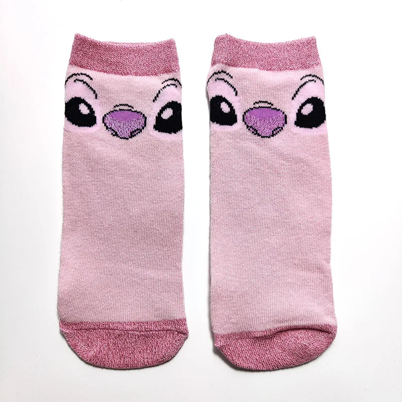 58 Style Disney Cartoon Short Socks Women Cotton Stitch Minnie Mickey Mouse Ankle Summer Girl's Women's Anime Socks