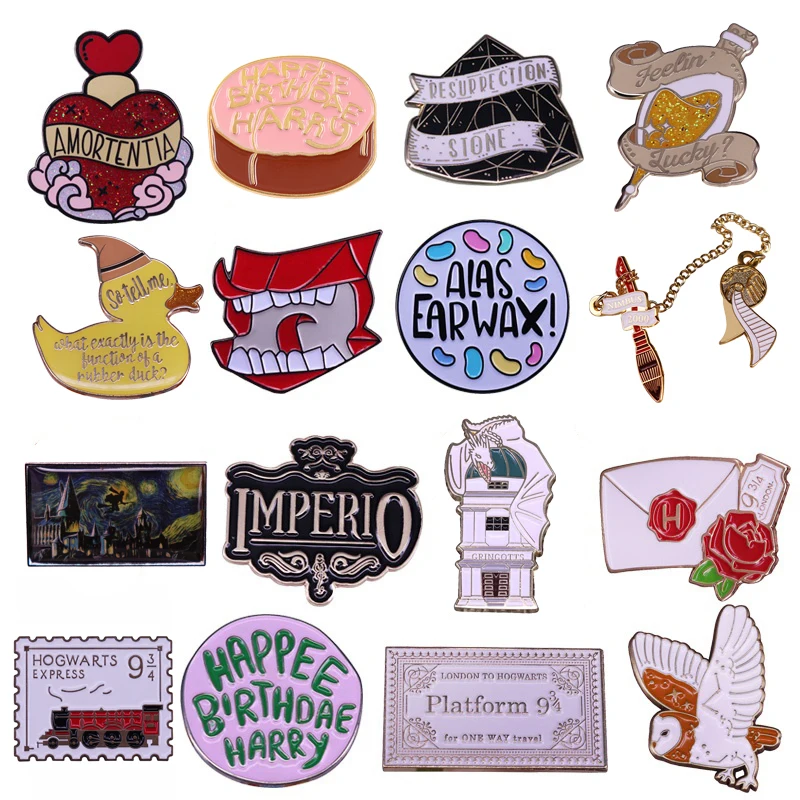 

P5553 Dongmanli фильм Волшебная Академия очаровательные милые эмалевые Заколки для женщин мужчин значки на рюкзак воротник лацкан булавки Модные Ювелирные изделия Подарки