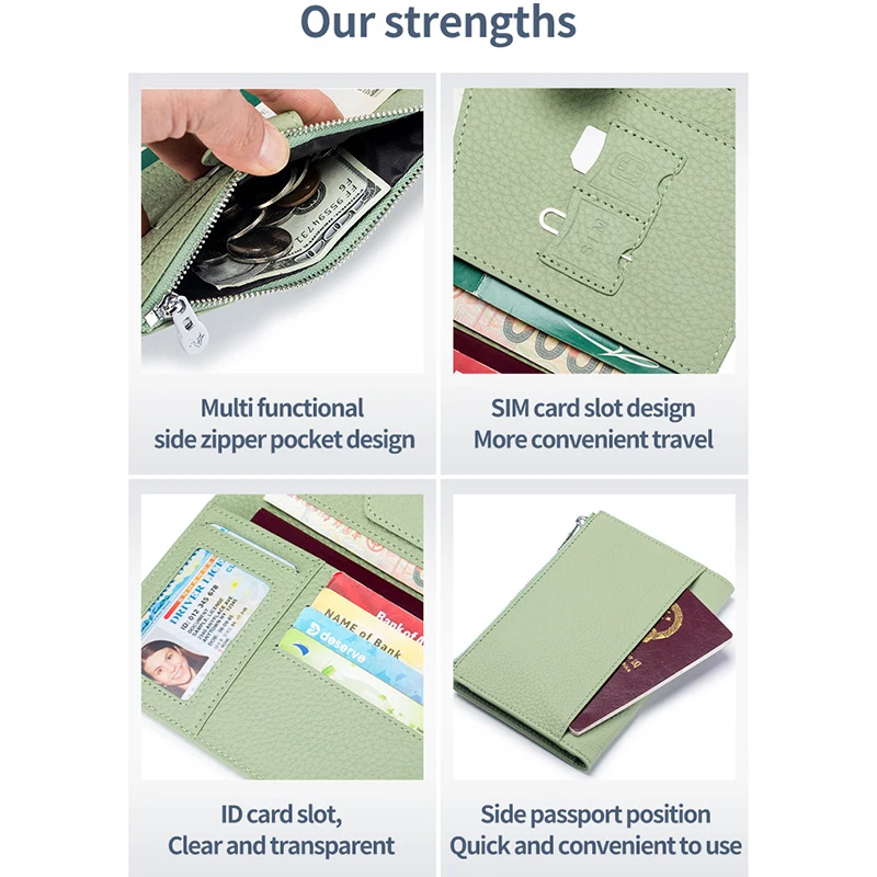 Новинка кожаный держатель для паспорта с зернистой поверхностью Обложка мужчин