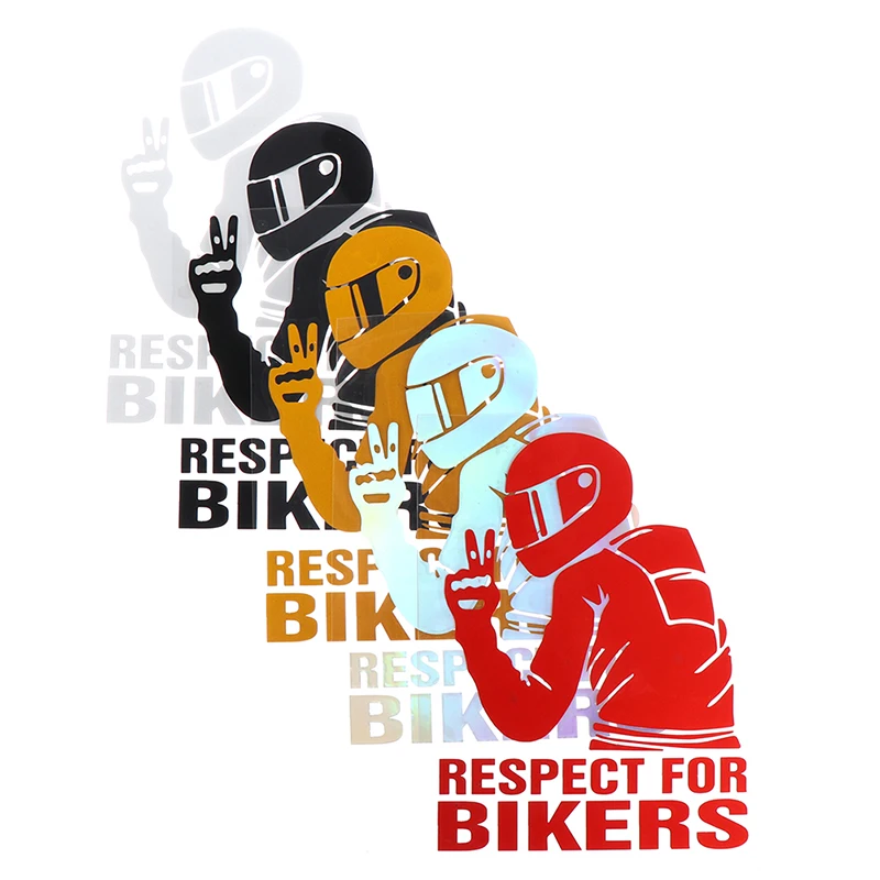 

2pcs 15x11CM Respect For Bikers Vinyl 3D Stickers Motorcycle Laser Engraving Car Sticker And Decals