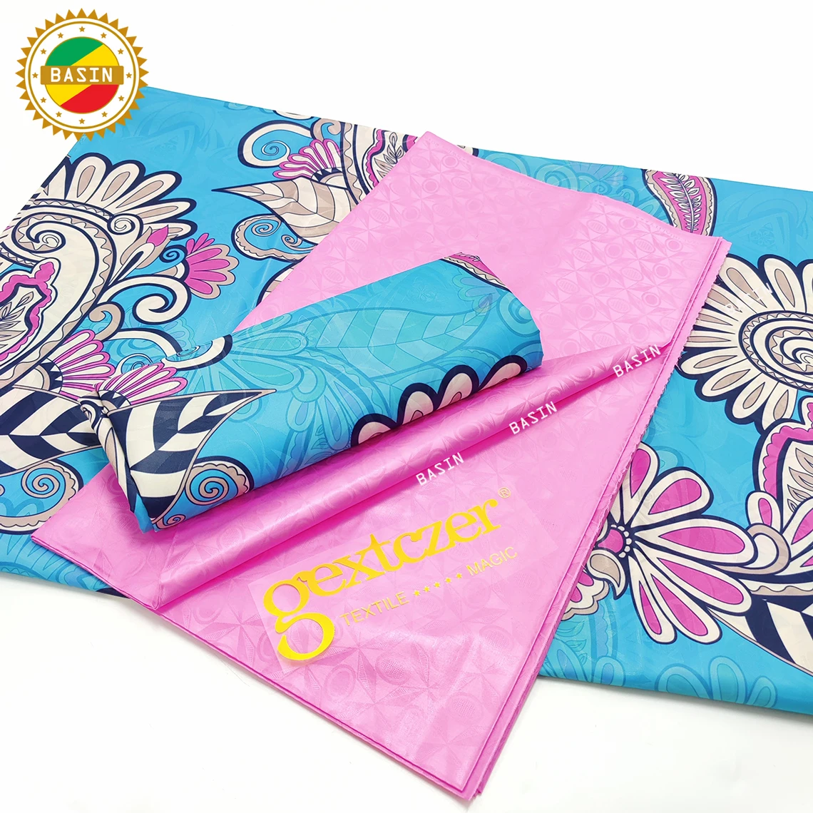 Персиковый принт базин богатый жаккард с простой идеально подходит для