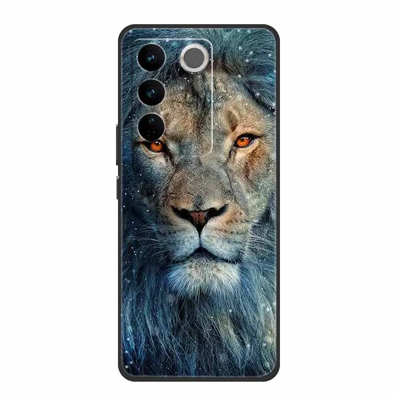 Чехлы для Vivo V27 Pro V27e мягкие силиконовые чехлы из ТПУ с изображением волка льва