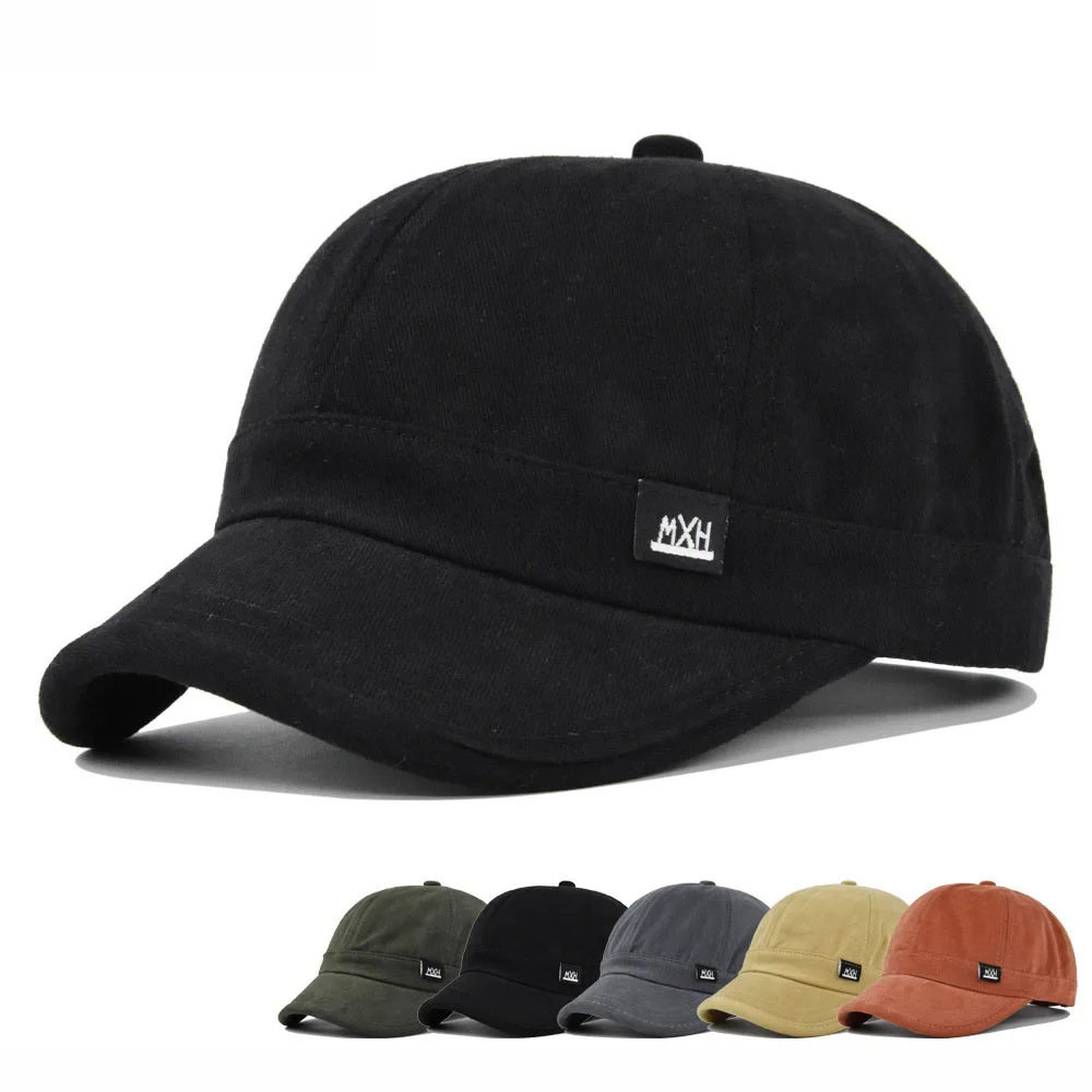 

Fashion Short Brim Suede Baseball Cap For Men Women Street Hip-hop Hat Solid Hat Cap Adjustable Outdoor Snapback Trucker Sun Hat