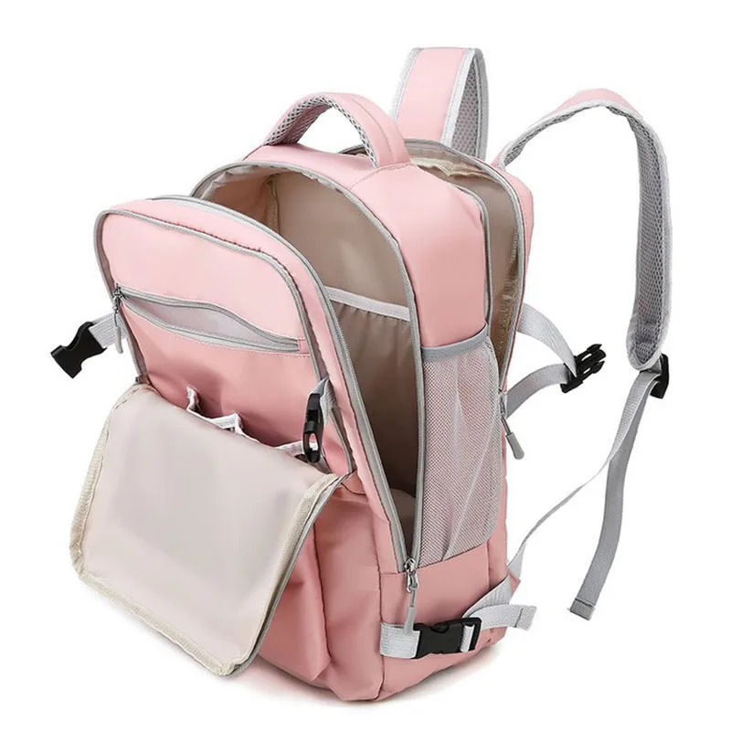 

Women Large Diaper Bag Travel Backpack Dry and Wet Pocket Shoes Compartment USB Charging Bottle Insulation Mother and Baby Bag