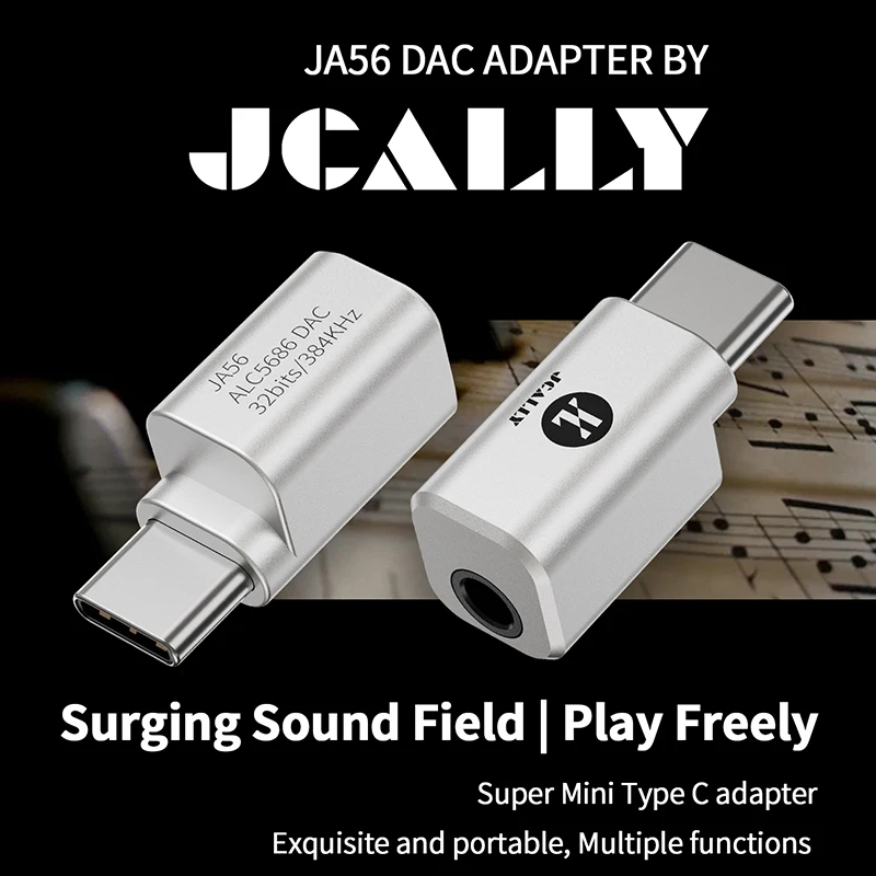 Фото JCALLY JA56 / JA10i C100 Lightning / Type-c to 3,5 мм адаптер цифрового аудиокода для наушников Android IOS телефонных звонков, живых игр №2