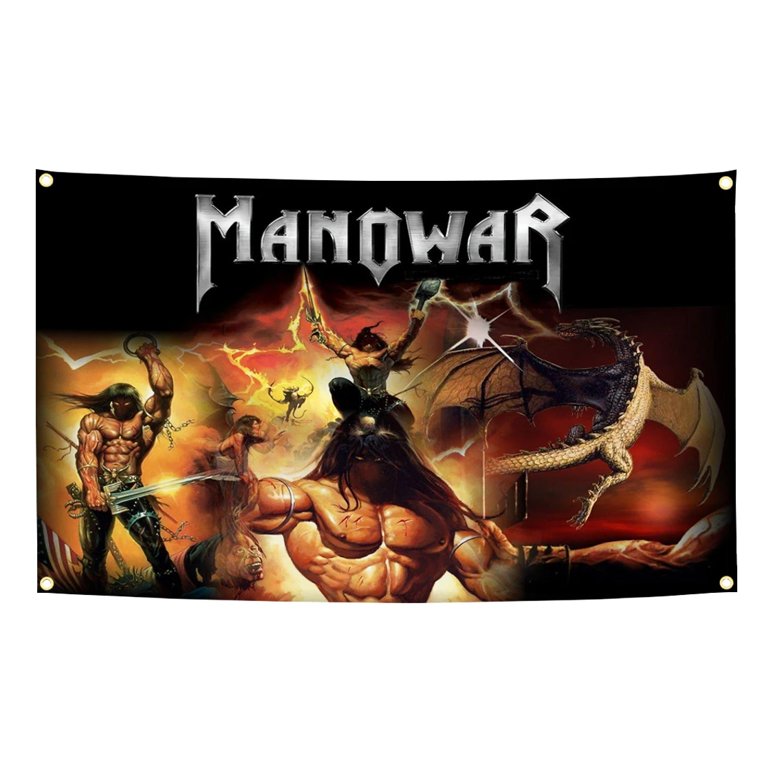 Флаг концертного турне группы M-Manowars, 90x150 см, полиэстер, с принтом, баннер-гобелен для декора комнаты, гаража, концертные флаги (art.: 3920da2aa44f2) - 3920da2aa44f2
