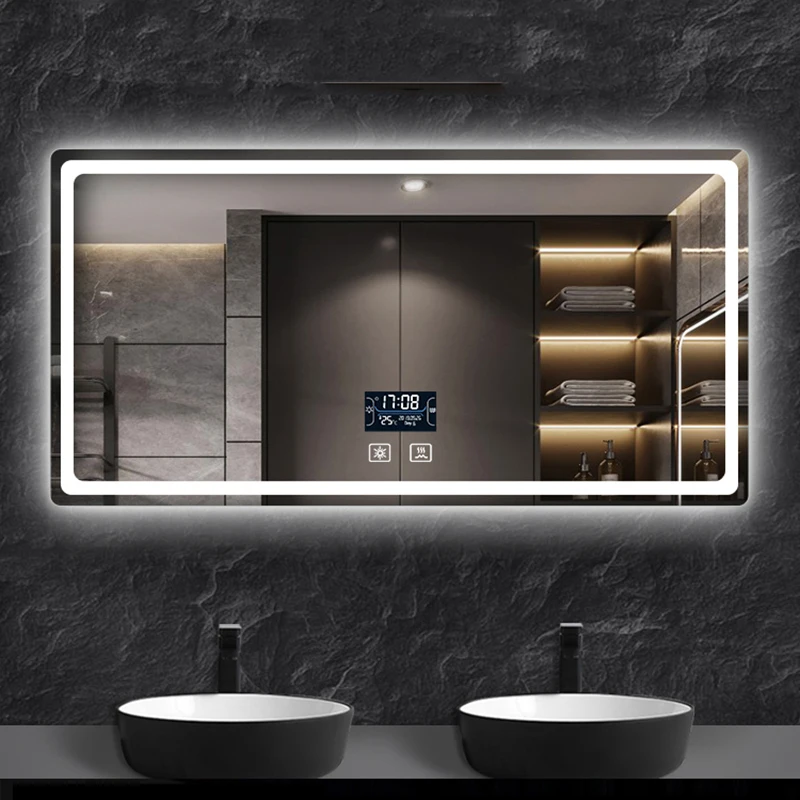 

Wall Mounted Bathroom Vanity Mirror With Led Light Large Luxe Room Mirror Smart Make Up Espejo Bano Home Design Accessories