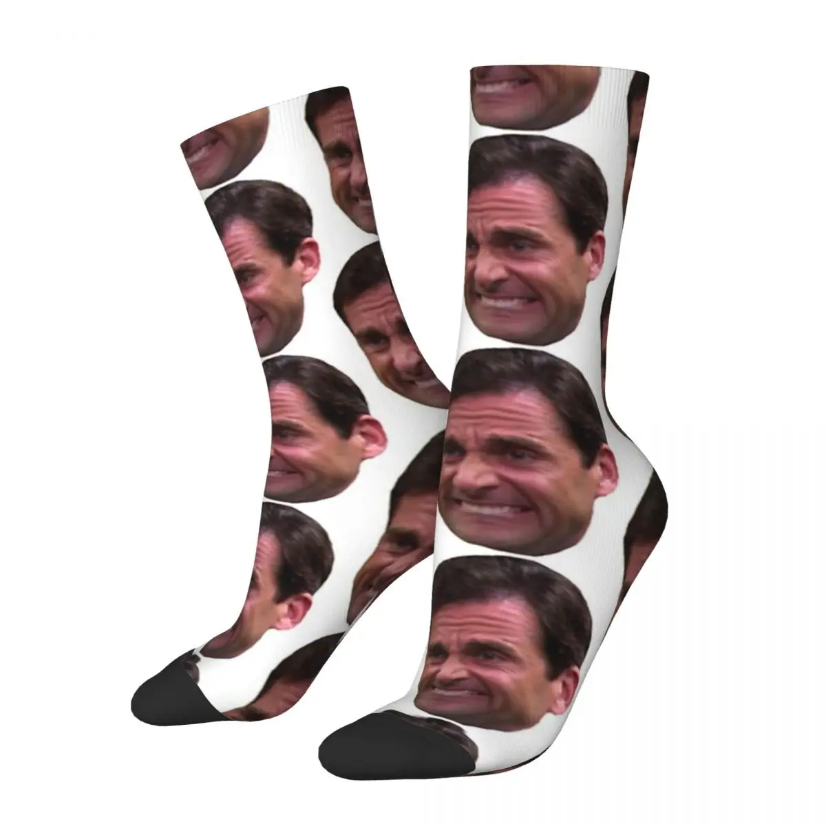 

Все сезоны, офисные носки Майкла Скотта с большим лицом, в стиле Харадзюку, сумасшедшие длинные носки в стиле хип-хоп для мужчин и женщин, подарок на день рождения