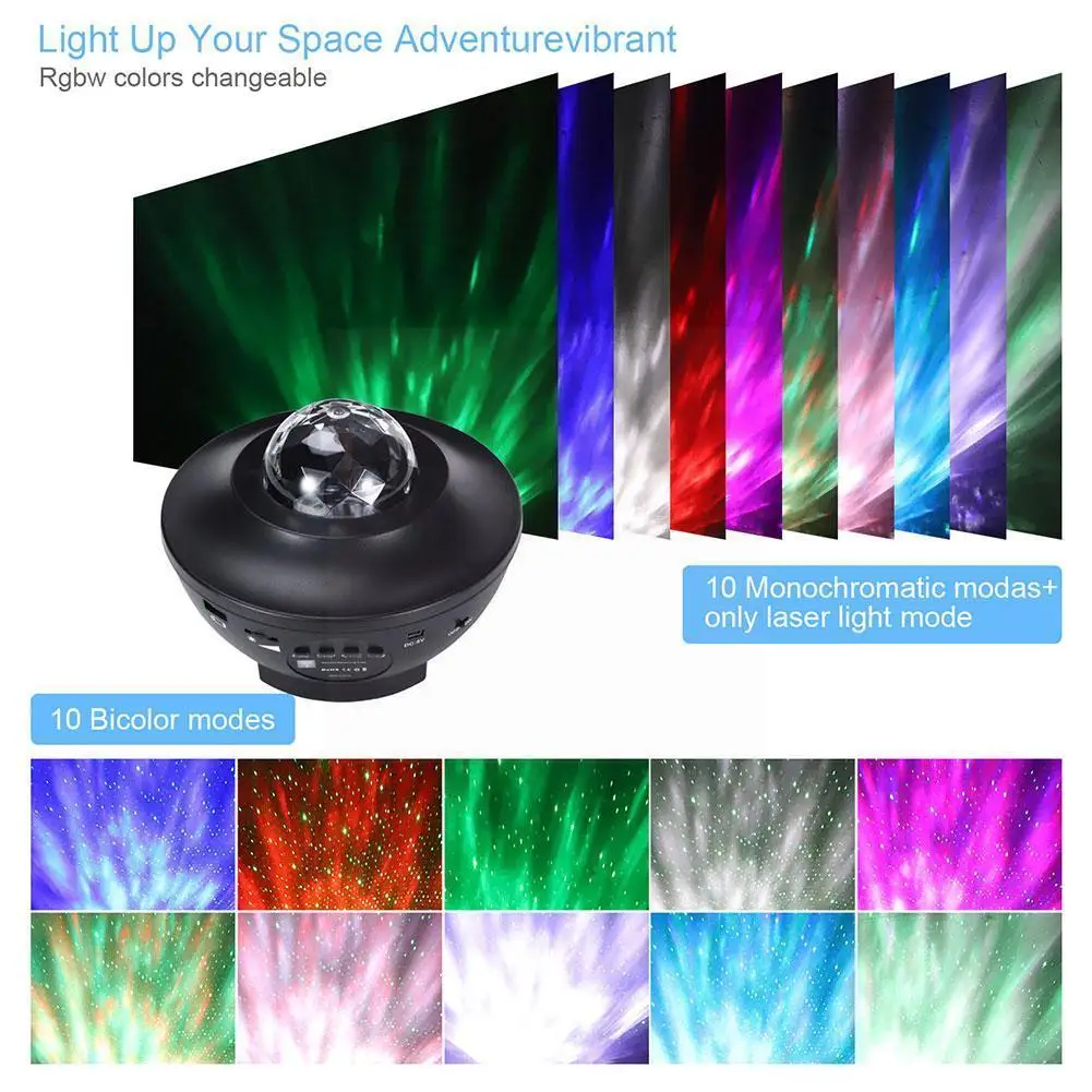 

Starry Projection Lamp Projector Starry Night Light Ocean Wave Nebula Cloud Lamp Speaker For Bedroom Decor Kids Gif T4s9