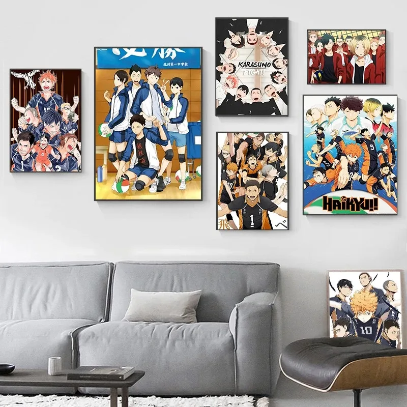 

DIY картина маслом по номерам Аниме Haikyuu волейбол мальчик гостиная домашняя детская комната украшение ручная роспись искусство стены
