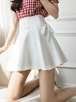 lace up high waist skirt womens 2022 summer slim mini skirts korean fashion women clothing zipper a line skirt faldas cortas