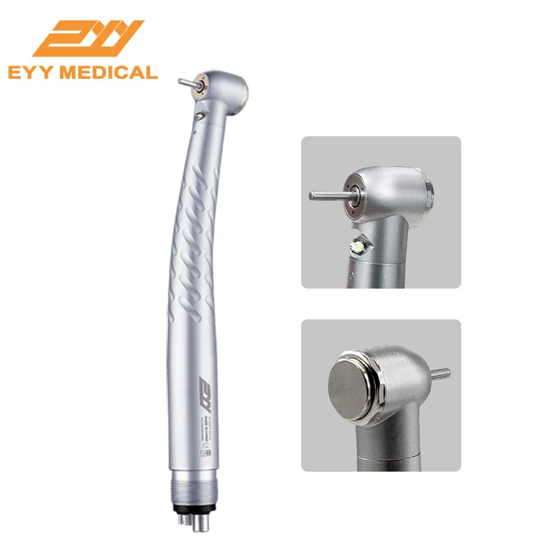 

NSK Type Dental LED Handpiece Integrate E-Generator High Speed Ceramic Bearing Standard Head Push Button 3 Water Spray Turbine