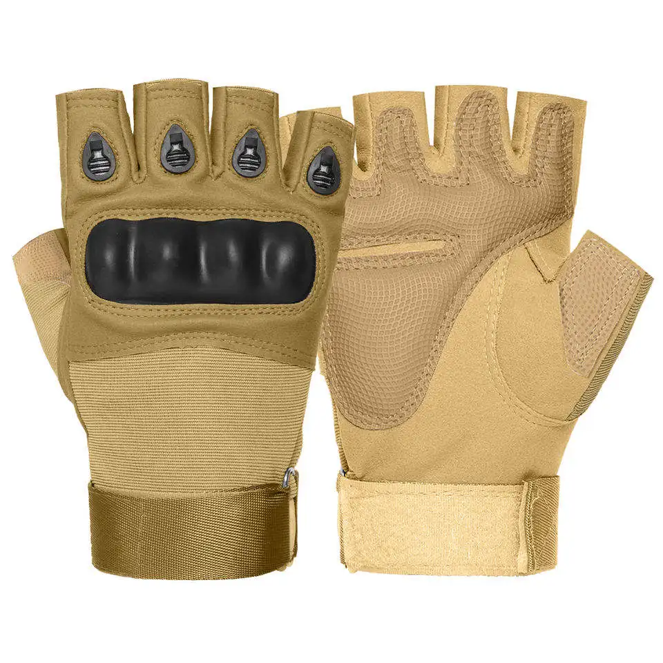 

Customized Logo Black Half Finger Outdoor Combat Tactical Fingerless Gloves