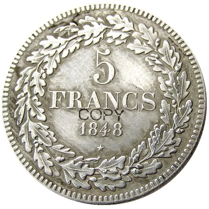 Бельгия 1848, leopold Premier King Des франков, копия 5, монеты