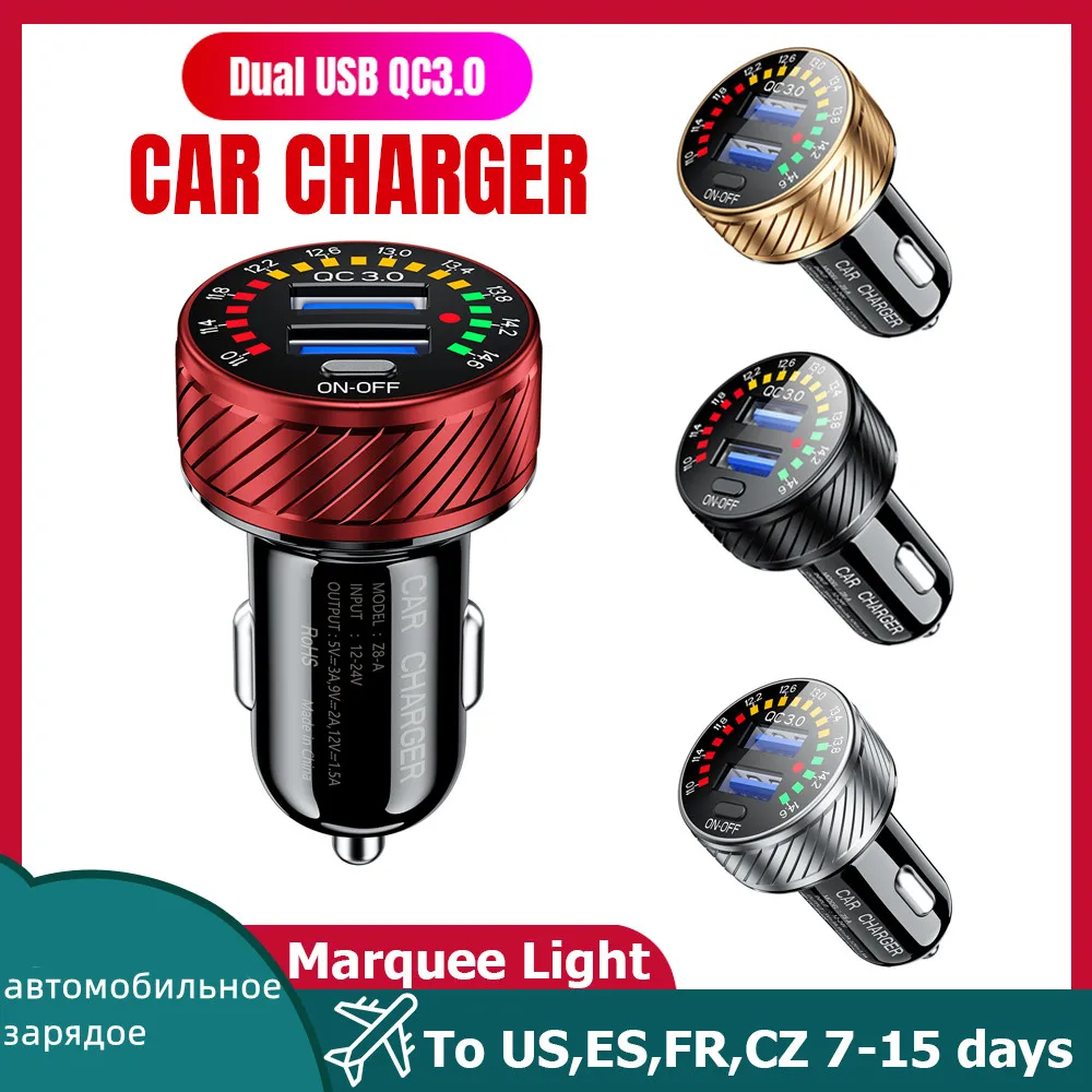 

Автомобильное зарядное устройство с двумя USB-портами, 12 В/24 В, 36 Вт