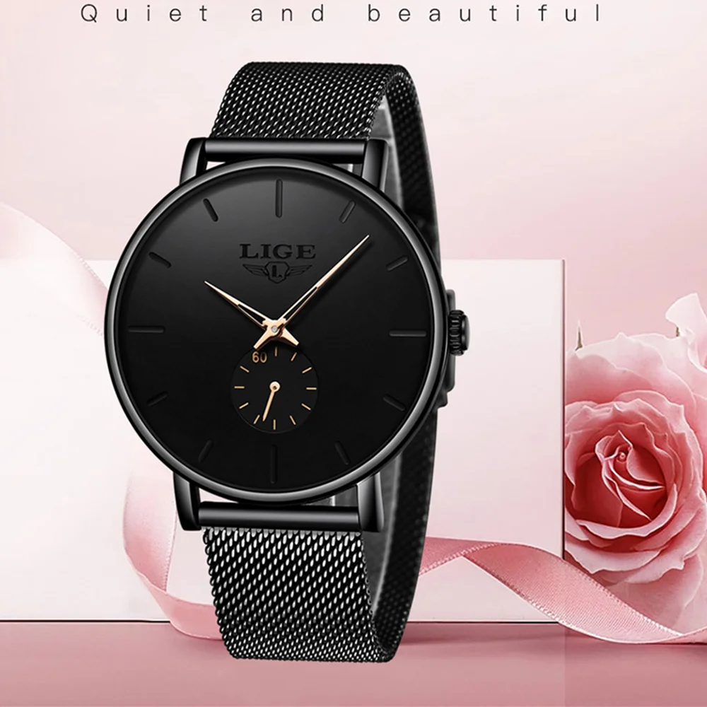 Enlarge 2022 LIGE Ladies Watches Women's Top Brand Luxury Fashion Watch for Women Chronograph Quartz Clock Waterproof Wristwatch New