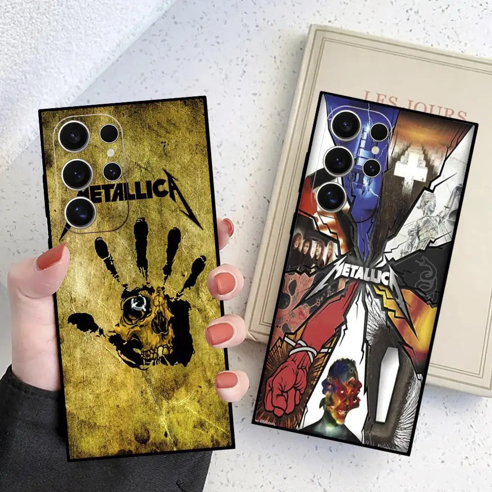 M_metallicaes Phone Case For Samsung Galaxy S24 S23 S22 S21 S20 Ultra FE Plus M55 M54 Black Cover