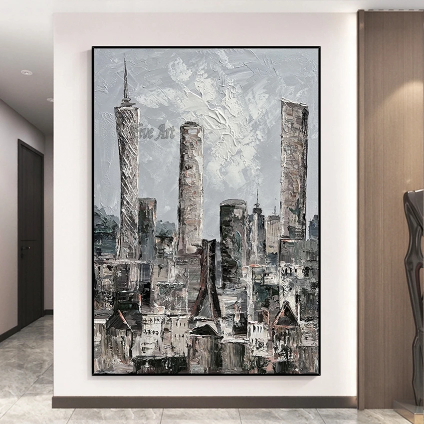 

Домашний дизайн, украшения, городская архитектура, абстрактная текстура, картина маслом, Настенный декор, холст, искусство, картина для гостиной без рамки