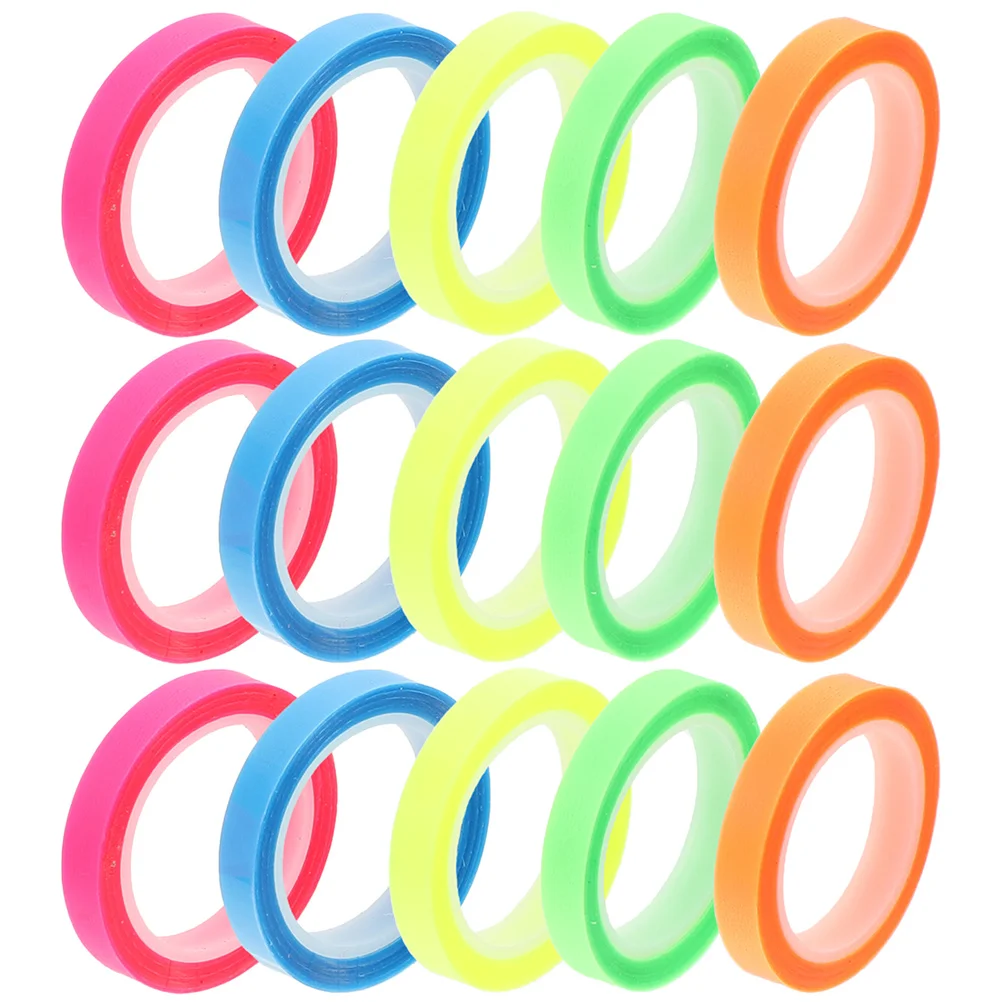

15 Rolls Waterproof Index Sticker Labels Highlighter Strips Books Tape Removable Reading The Pet Portable Tabs Sticky neon