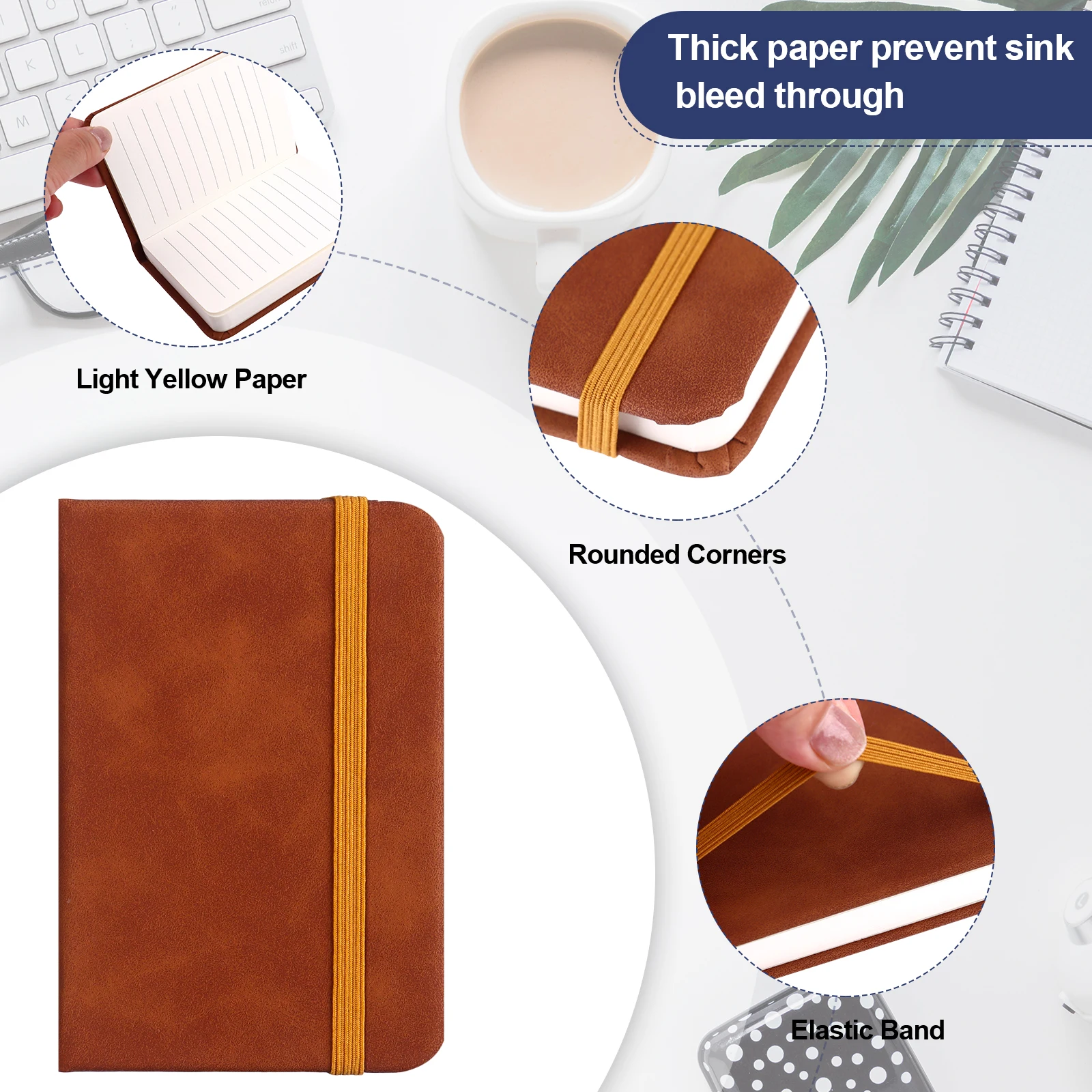 10 шт. кожаный карманный блокнот A7 в твердом переплете 3 х 4 дюйма мини-блокнот с