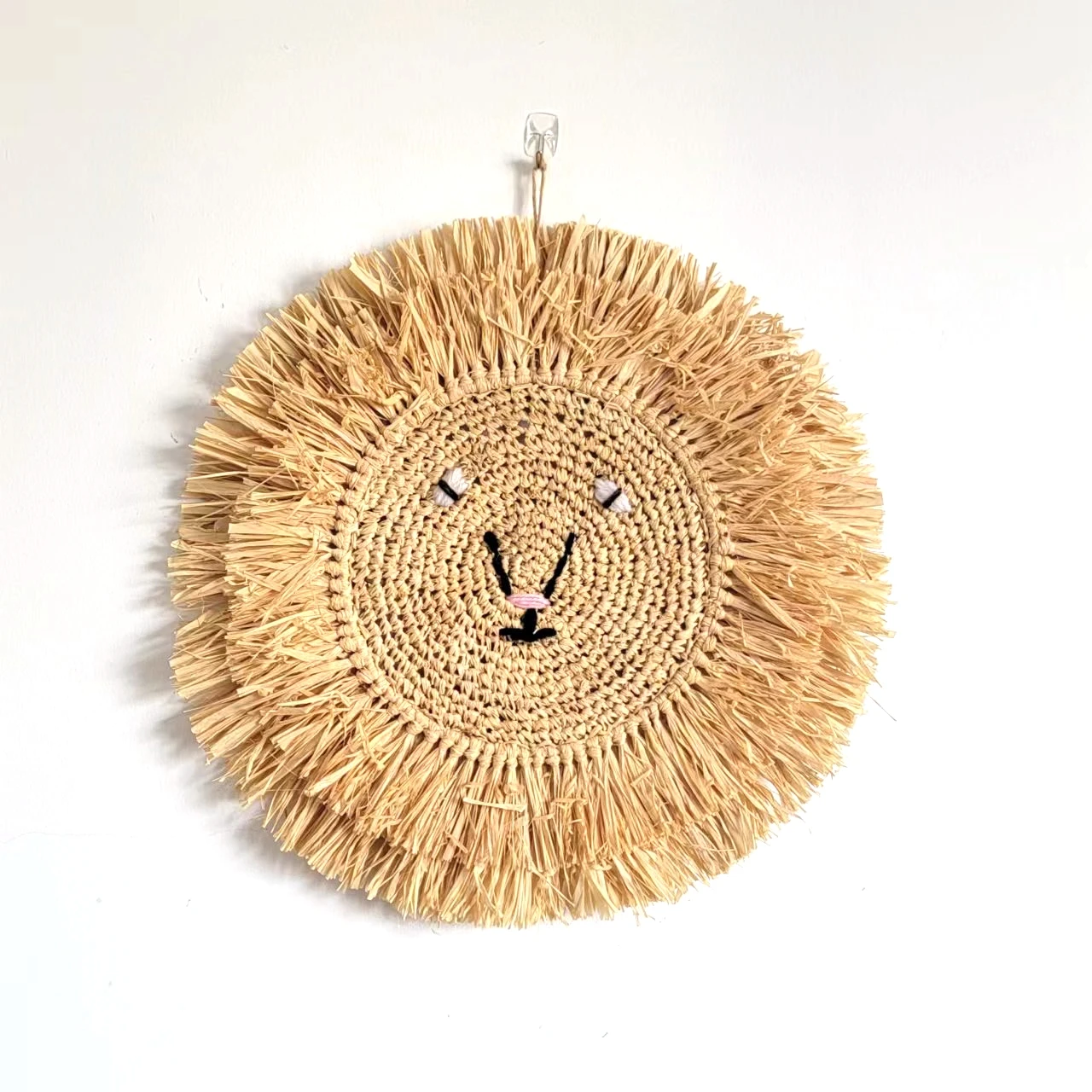Украшение из рафии-вешалка с головой льва рафии-настенная лампа