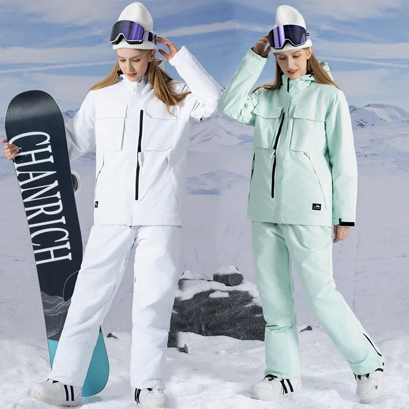 Зимние теплые куртки с капюшоном и штаны женские зимние костюмы Горный Спорт