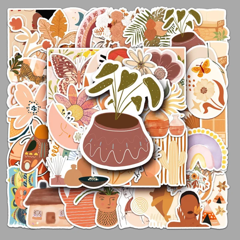 

10/30/50/100pcs Cute Cartoon Art Bohemian Aesthetic Stickers Graffiti Scrapbooking Diary Guitar Laptop Phone Sticker Kids