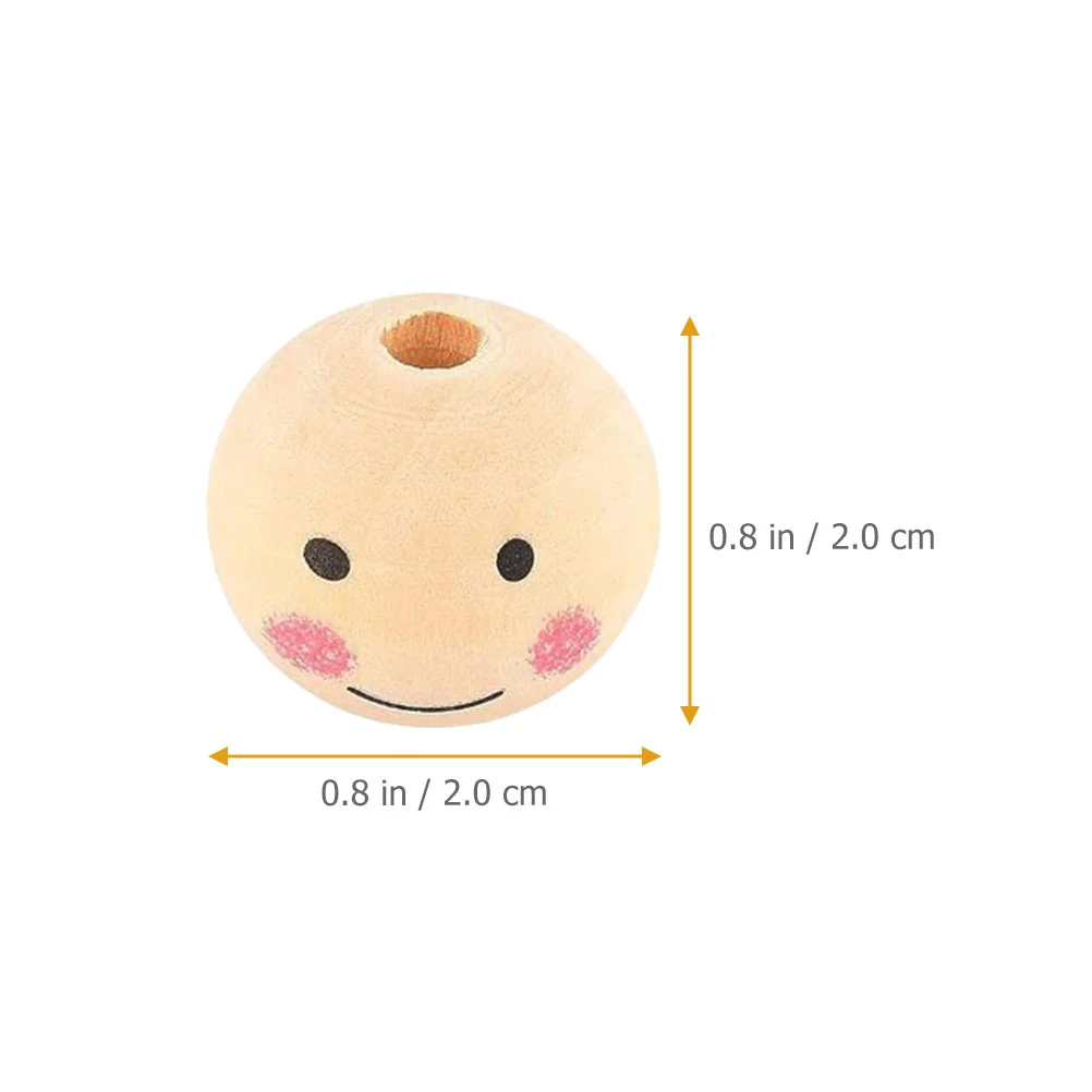 

Smile Beads Small Wooden Beads Unfinished Wood Beads With Holes For Crafts Wooden Colored Smiling Face Doll Wooden Faces