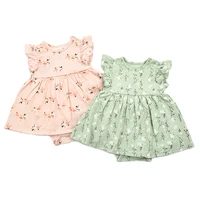 summer baby girl short sleeved ha skirt baby floral triangle bag fart dress romper dress