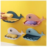 2pcs little whale soap dish on the wall mounted holder bathroom small to portable bath box lid soap dishes for soap pads tray
