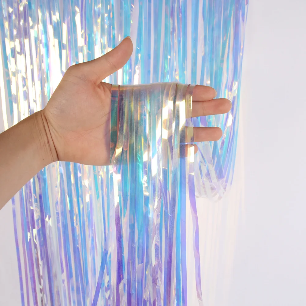 

1*3m Colorful Transparent Rain Silk Door Curtain Birthday Party Background Wall Wedding Layout New House Decoration Backdrop