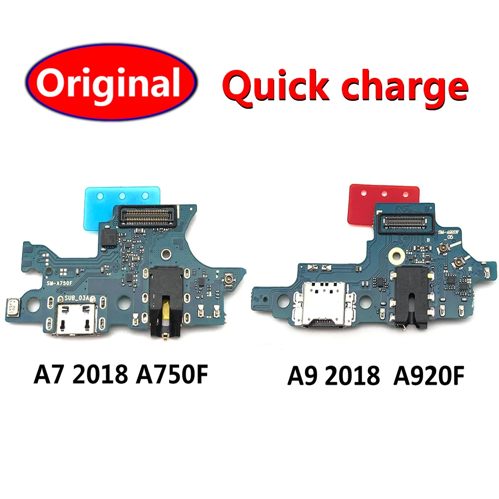Оригинальное зарядное USB-устройство с разъемом для док-станции, микро плата, гибкий кабель для Samsung Galaxy A7 A9 2018 A750 A750F A920 A920F