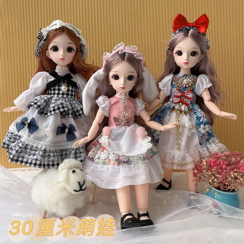 28cm Baby Doll Toys 12inch Princess Doll with Dress Set 1/6 BJD Doll Children Toys for Kid Diy Toy
