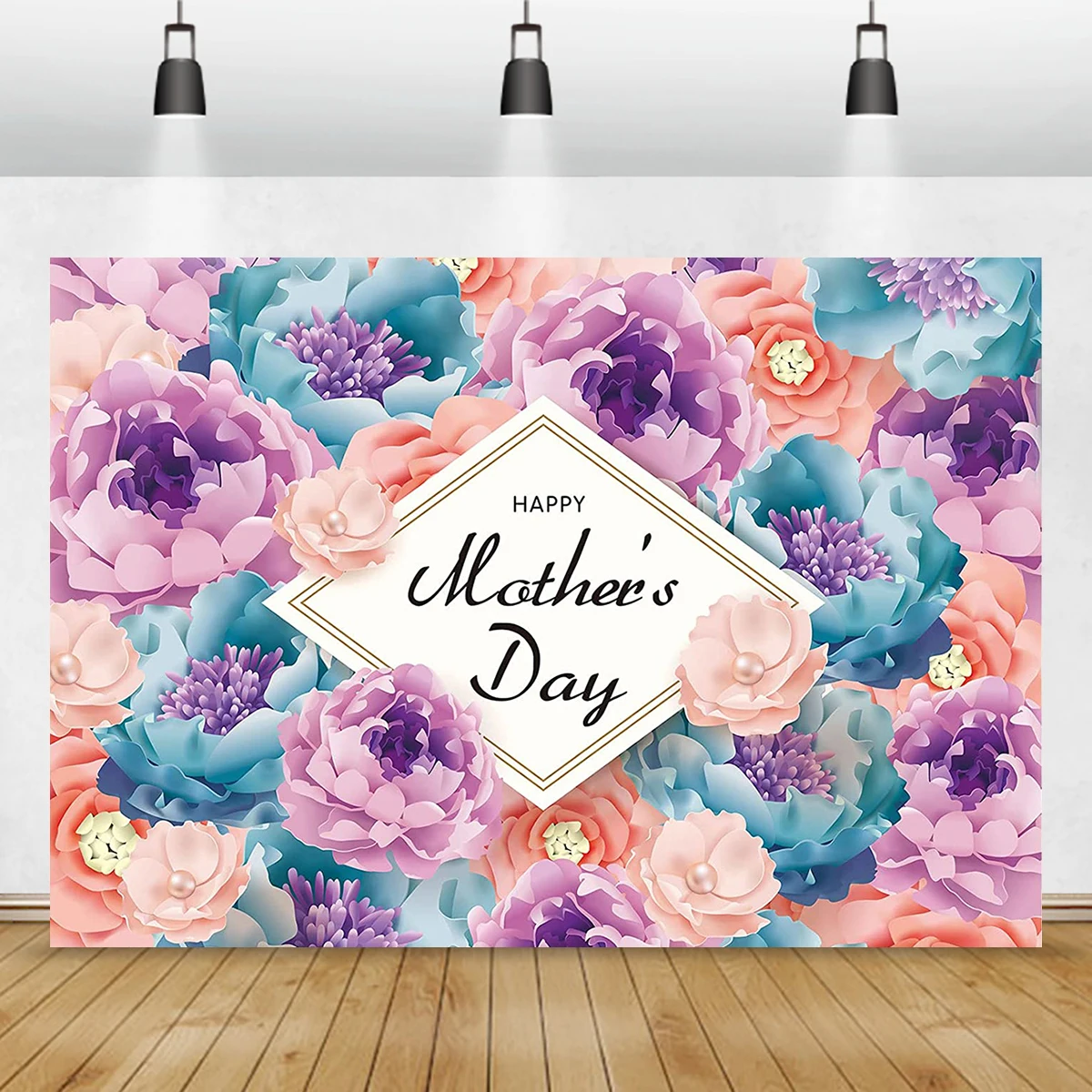 Love Heart Background Happy Mother's Day Party Banner Decor Family Photo Shoot Studio Props Photography Backdrop High Heels enlarge