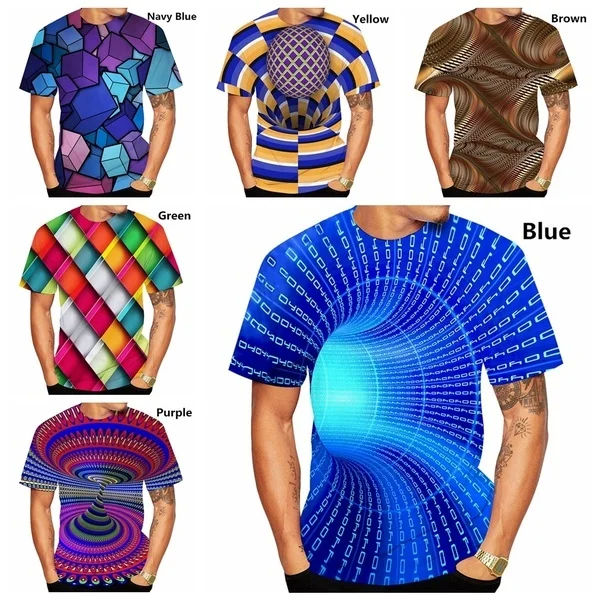 

Fashion Vertigo Hypnotic Vortex Abstract Men's Women 3D Printed T-Shirt Funny Short Sleeve Men Tops Tee Shirts Clothing