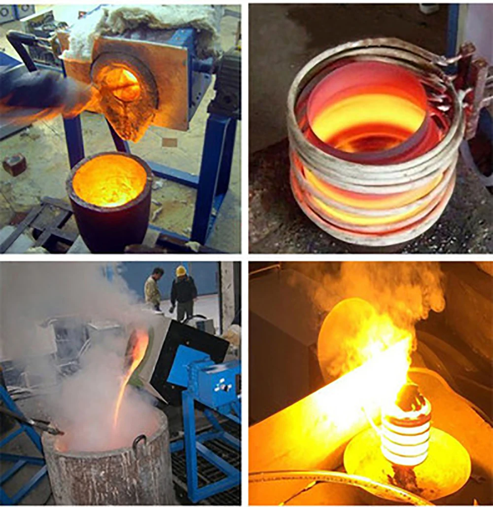 Среднечастотная индукционная нагревательная печь мощностью 90 кВт для плавки