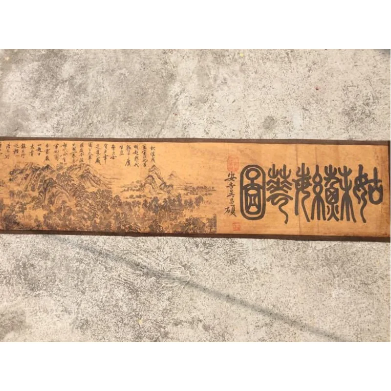 Антиквариат и картины оптом старинная знаменитость длинный свиток картина Gu Su